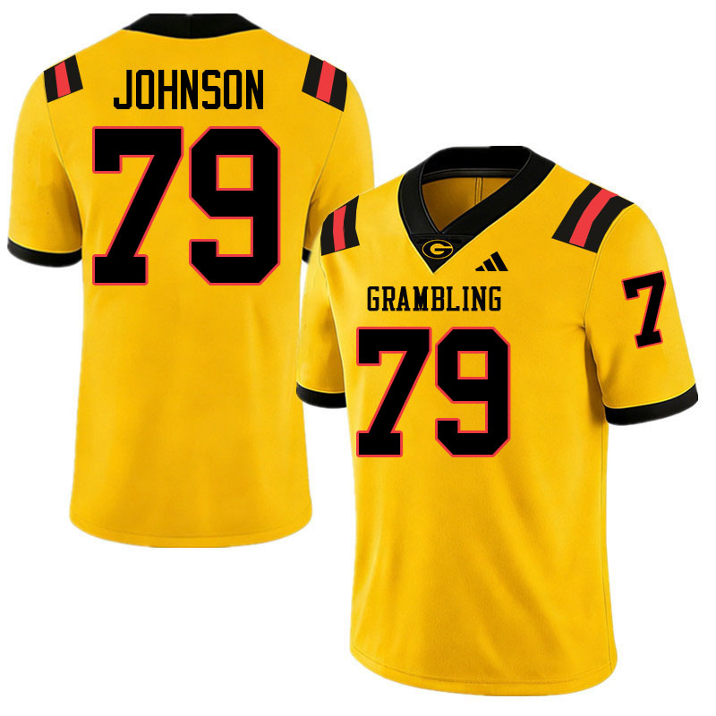 Grambling State Tigers #79 Gary Johnson College Football Jerseys,Uniforms-Gold